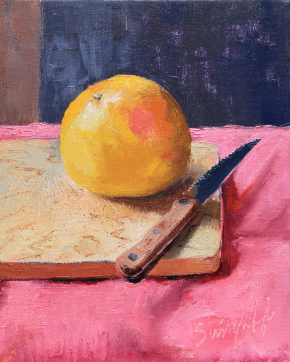 Portrait of a Grapefruit, Oil, 8x10"-- SOLD