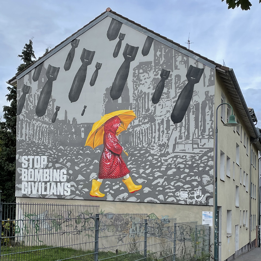 8. KW ↨ @spraywatz: STOP BOMBING CIVILIANS! Eine starke Botschaft aus Darmstadt