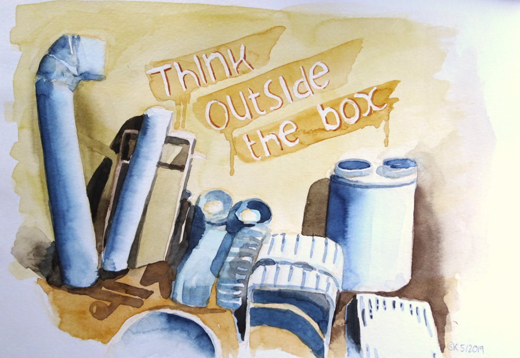 Think outside the box (Aquarellskizzenbuch)