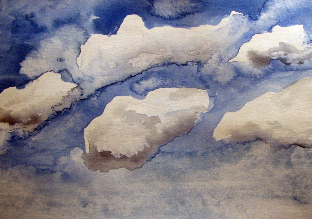Wolken (Aquarellpapier, 17x24cm)