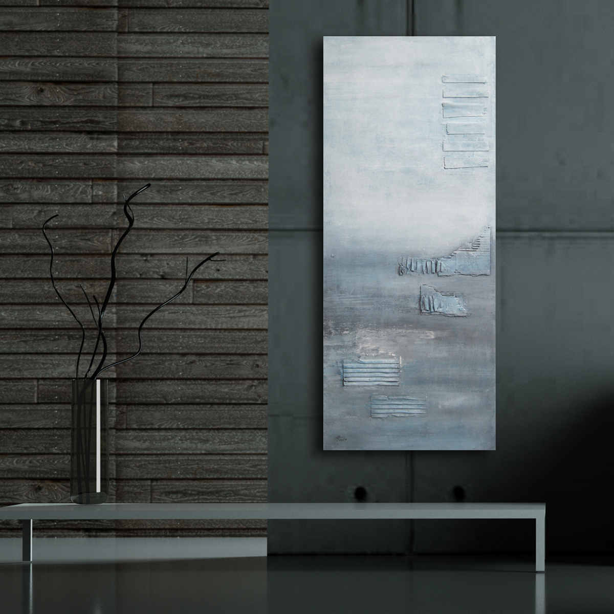 "Winterblues" 70 x 30 cm - sold/verkauft