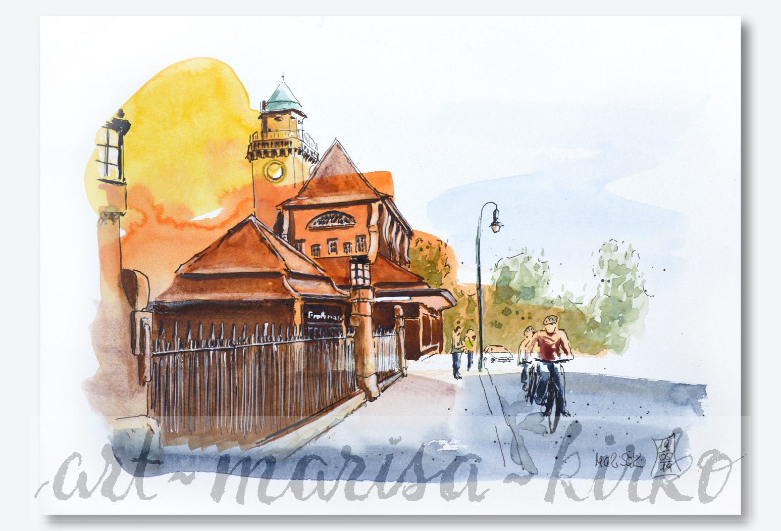 S-Bhf Frohnau - Urban Sketch - vor Ort gemalt - Marisa Kirko