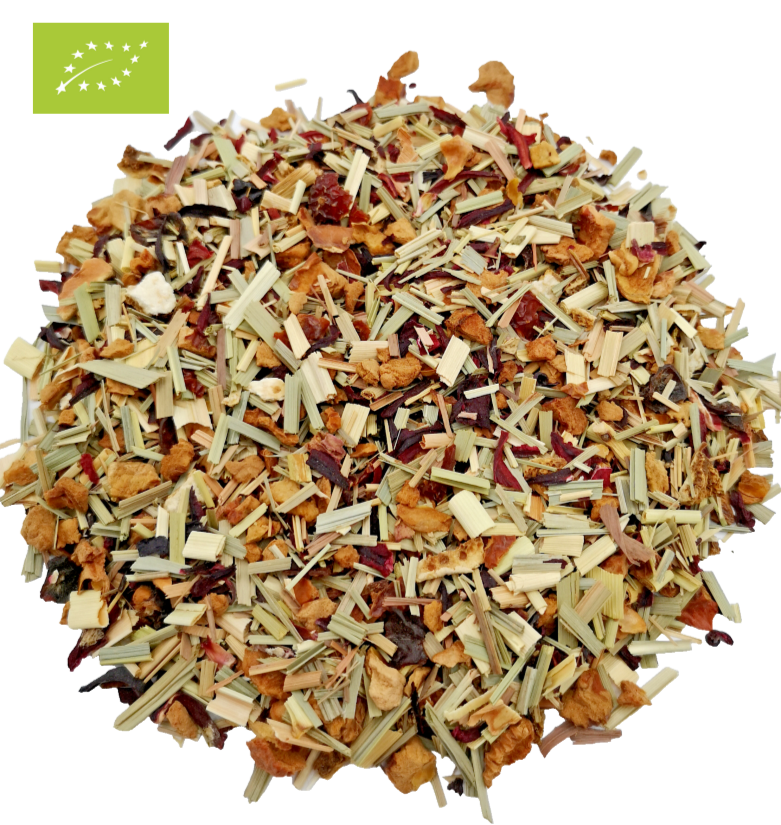 Früchtetee-Tee-Obsttee-Fruchttee-Hibiskus-Apfel-Orange-Lemongras