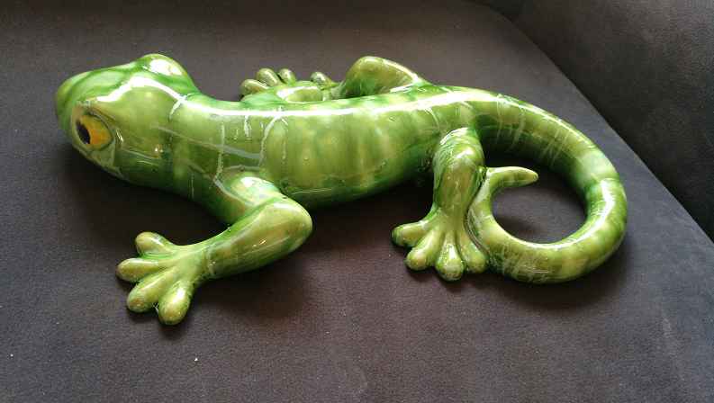 Gecko Keramik grün Ton Töpfern