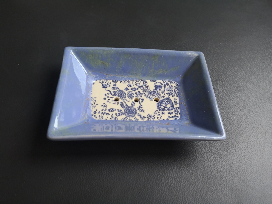 Seifenschale Keramik blau, Meer