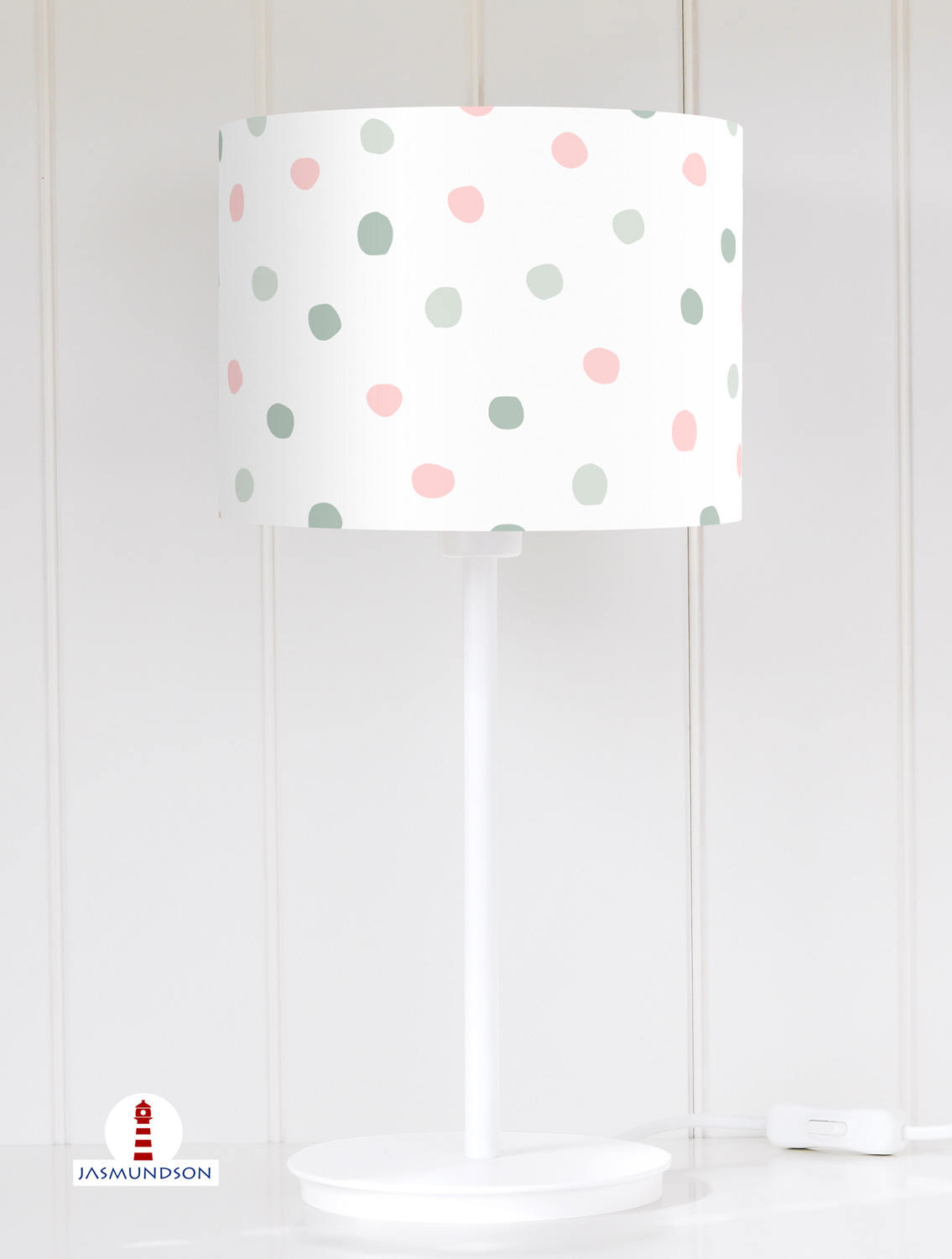 Jamundson Tischlampe Madchen Kinderzimmer Gepunktet Aus Baumwolle Alle Farben Moglich Jasmundson