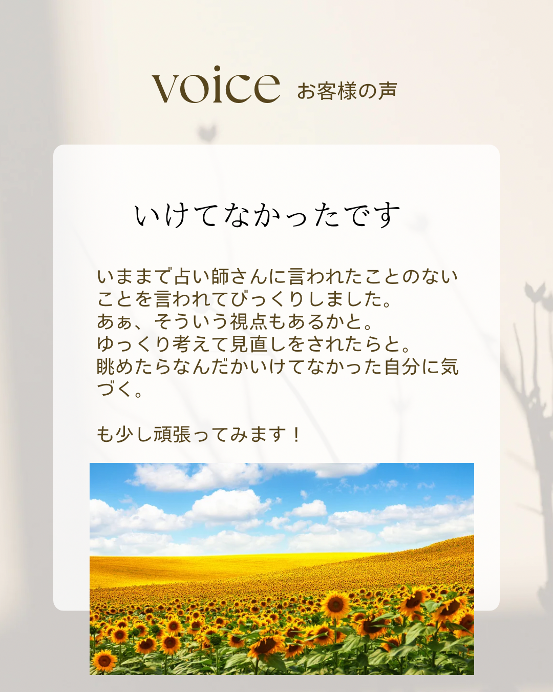 サイキックリーディング）霊視にて思ってもみなかったことで自分の思いに気づきました。