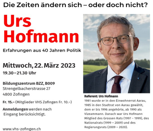 Urs Hofmann in Zofingen!