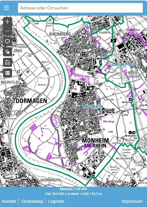 Screenshot des Geoportals vom 20.06.2024