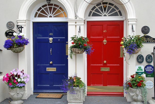 Purple front door