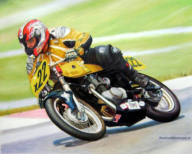 tableau peinture moto