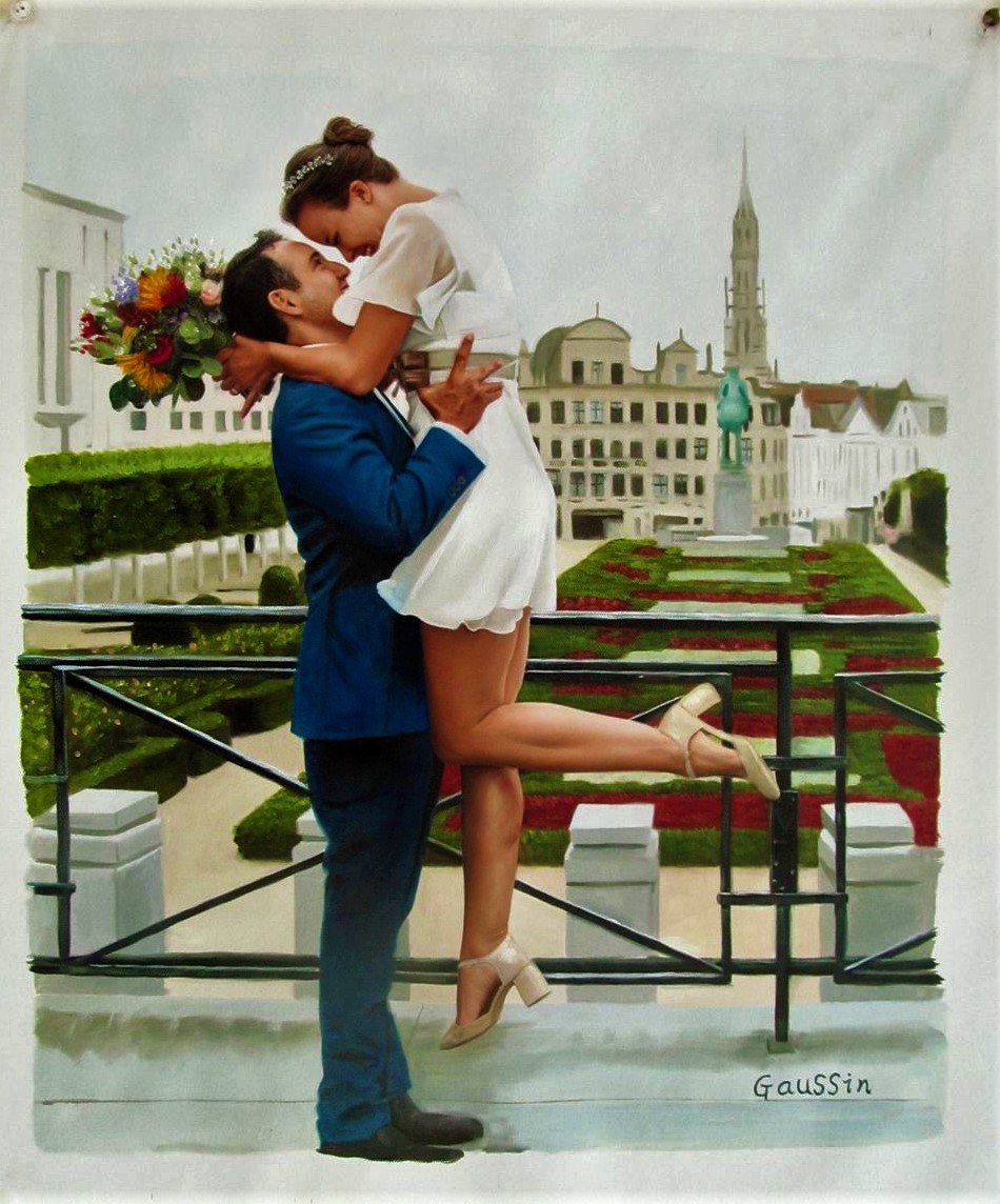 Tableau De Mariage Portrait Peinture De Mariage Peinture D Apres Photo Mariage Portrait Peinture Peinture A L Huile A Partir De Photos