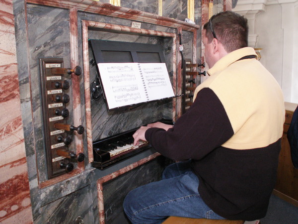 Fabian Bucher an der Orgel in Reckingen