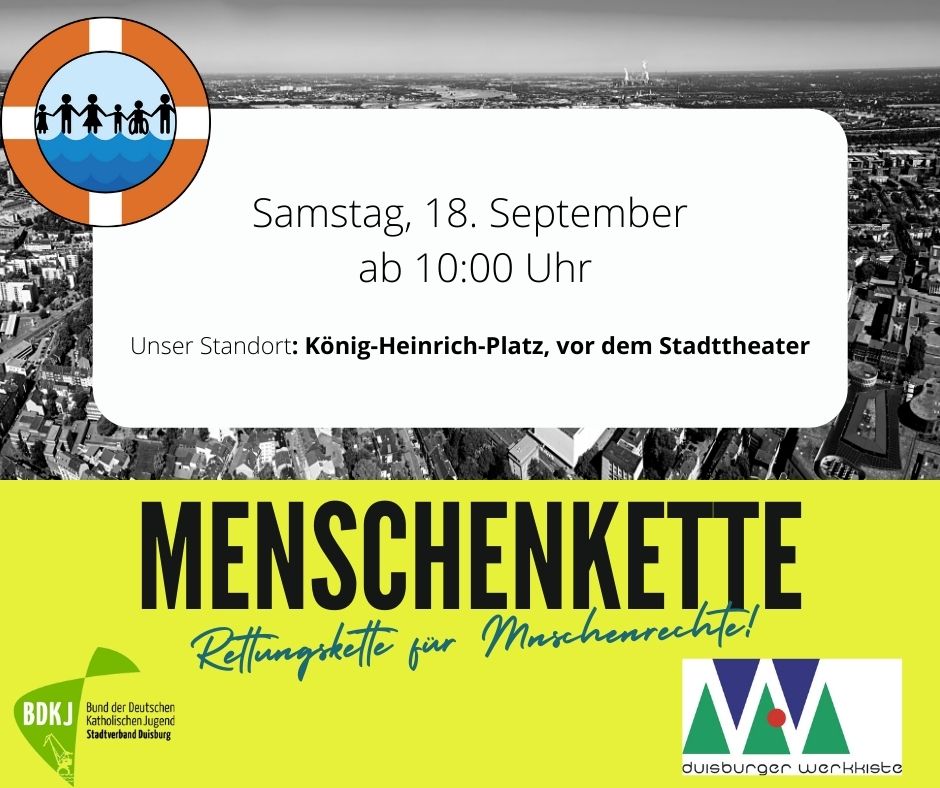 BDKJ und Duisburger Werkkiste Hand in Hand bei Rettungskette für Menschenrechte