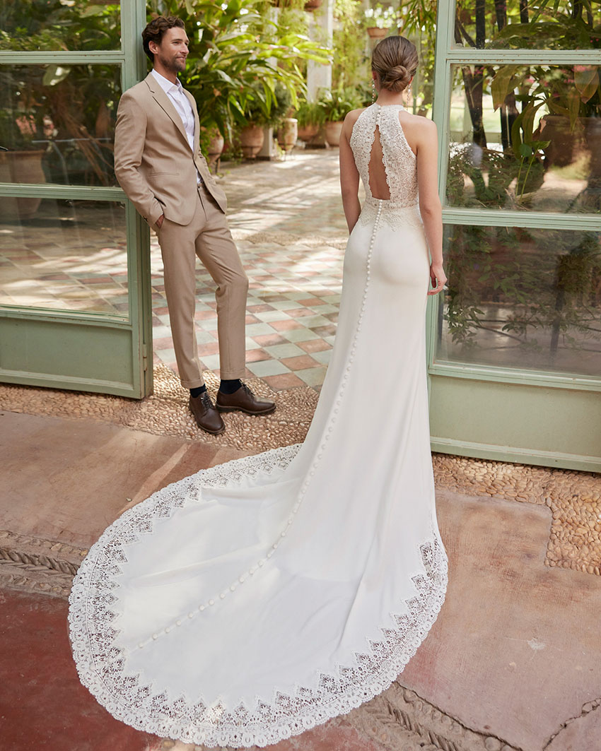 Günstiges sexy Brautkleid Lucia von Alma Novia im Meerjungfrauen-Stil