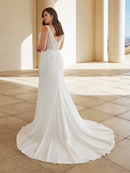 Preisreduziertes Plussize Brautkleid Martha Blanc Größe 48
