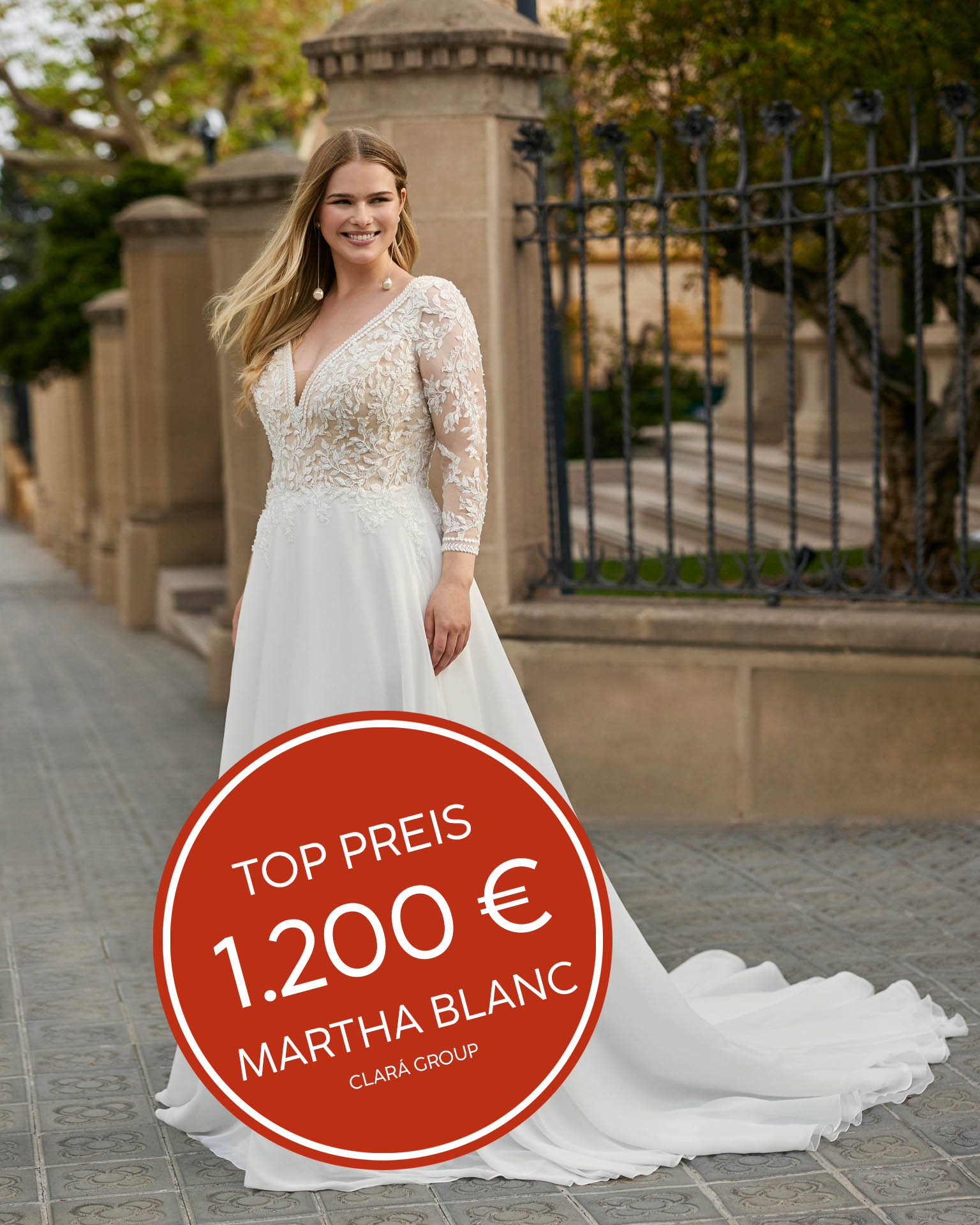Günstiges Martha Blanc Brautkleid Felice