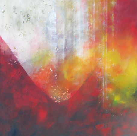 Wie überströmst du mich mit Glück. Abstraktes Gemälde in Mischtechnik auf Leinwand von Gabriele Koenigs (2019). Privatbesitz. Als Kunstkarte erhältlich