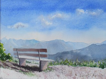 Meine Seele öffnet sich. Aquarell von Gabriele Koenigs (2026). Im Passepartout für Bilderrahmengröße 50 cm x 40 cm. Als Original erhältlich