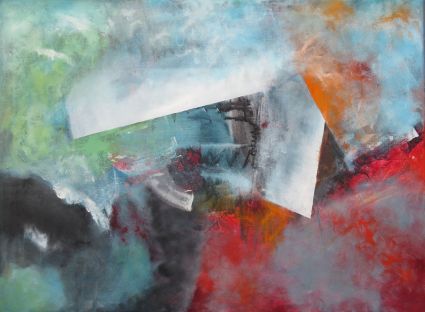Von der Klarheit und dem Geheimnis. Acrylgemälde von Gabriele Koenigs (80 cm x 60 cm). Im Moment in der Stadtkirche in Schwaigern. Als Original erhältlich
