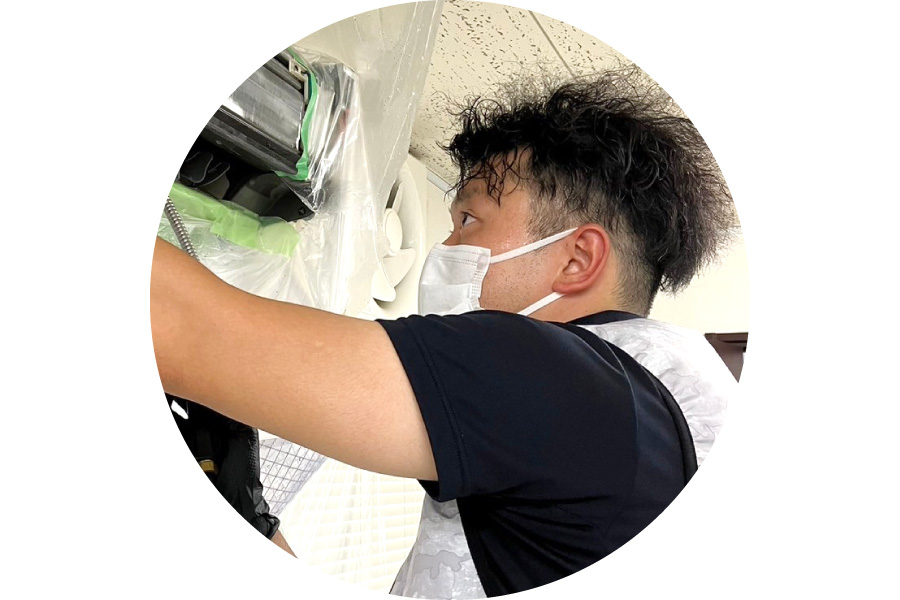 作業時マスク着用【エアコンクリーニング長岡】
