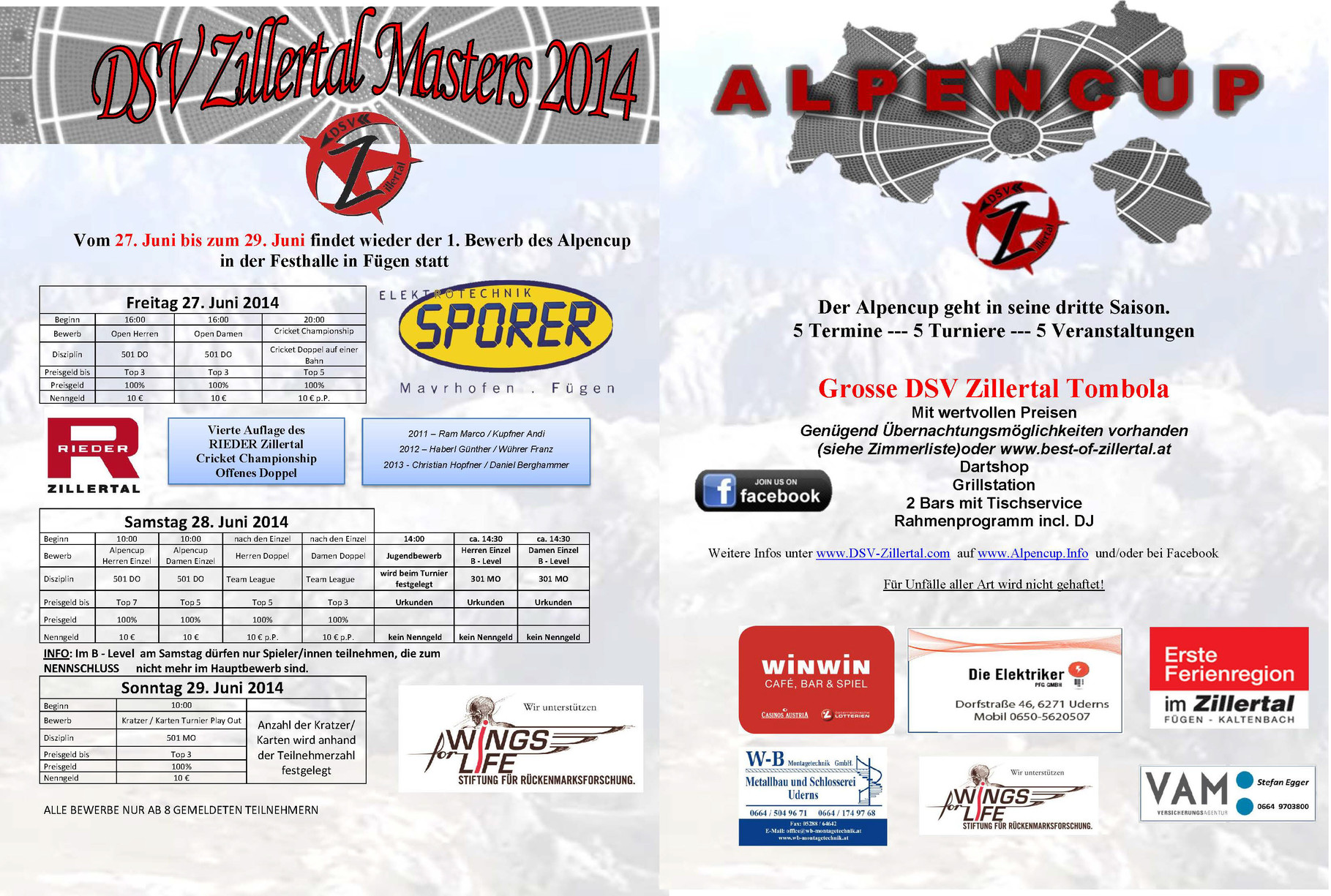 dsv masters 2014 - DSV-Zillertal-- Der Dartverein aus dem Zillertal