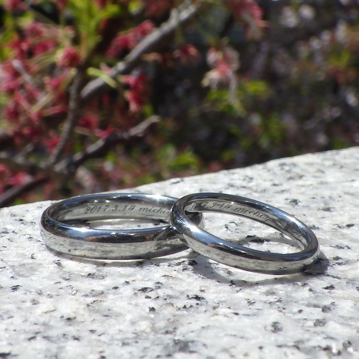 Hafnium marriage rings for people with metal allergy and or eczema