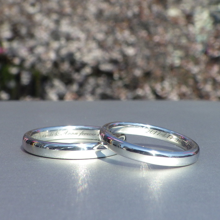 Difinitely the best shining and heavy weight. Iridium marriage rings TOKYO DIAMOND Co. Ltd. metallic allergy free jewelry