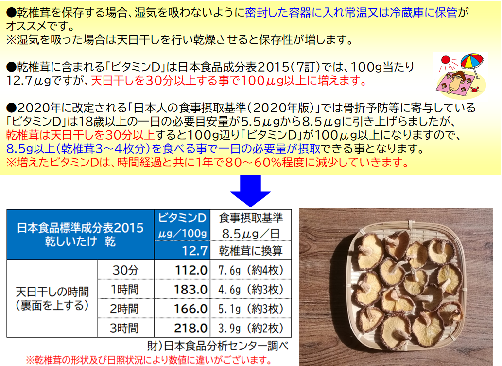 乾椎茸の保存方法と天日干し