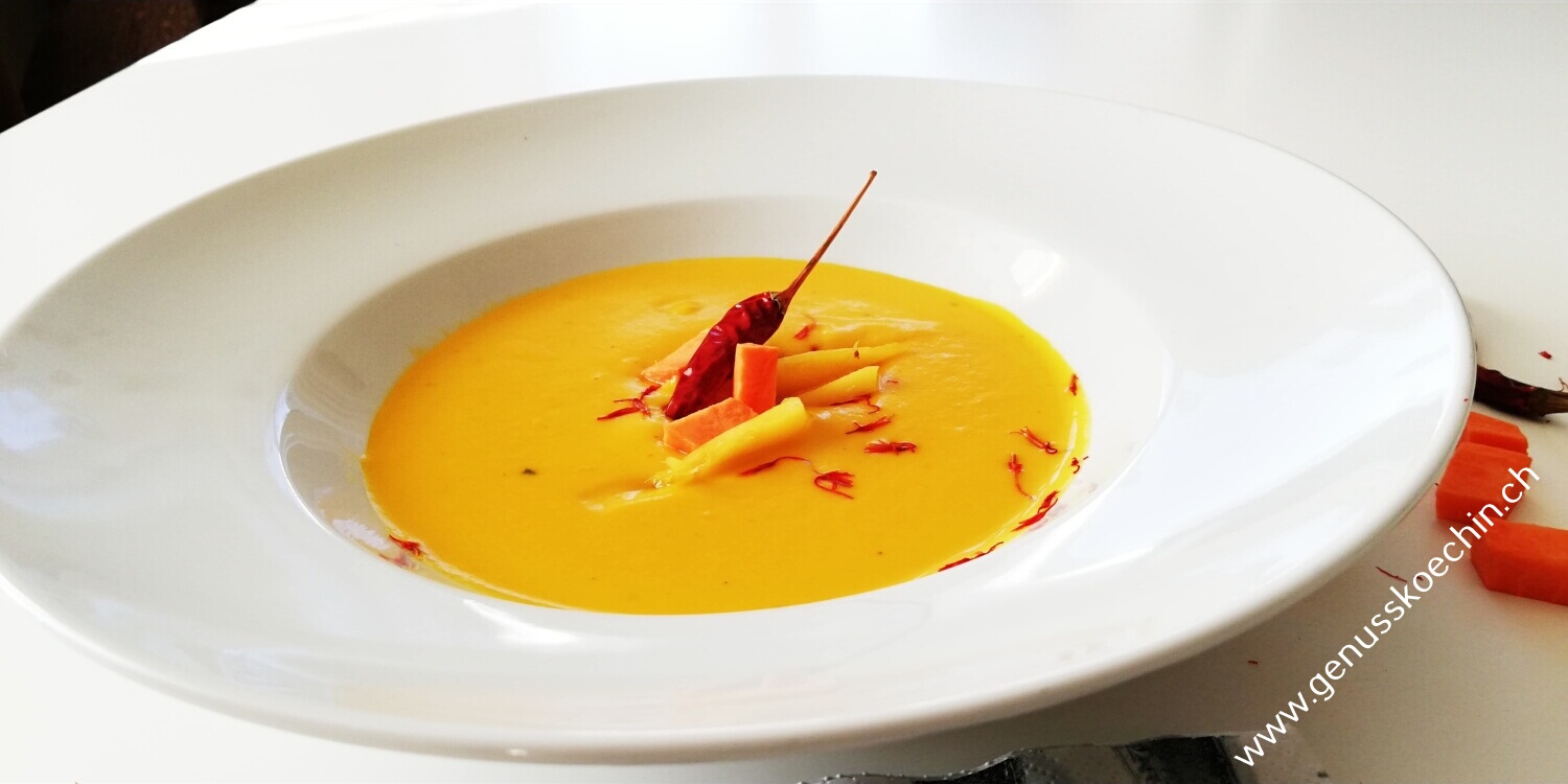 Süsskartoffel Mango Süppchen - Genussköchin - Veganes Catering