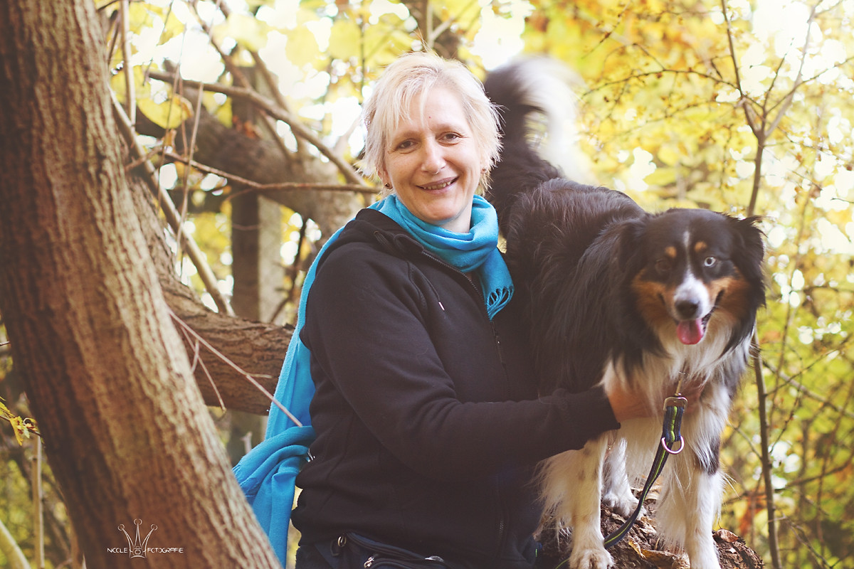 Bea mit Mini-Australian-Shepherd-Rüde Benny