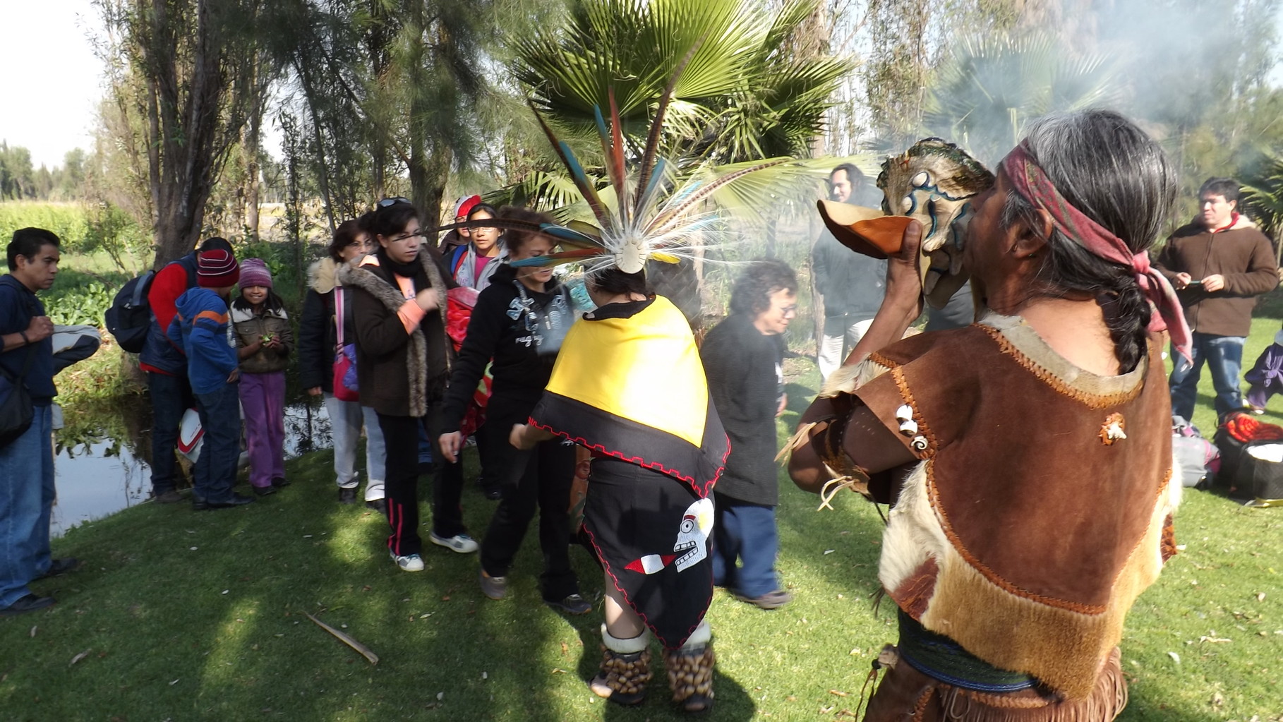 Recibimos a nuestros visitantes con "el sonido del caracol".