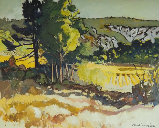 37-Armissan, Pinède, technique mixte (fusain, pastel, huile) sur bois médium, format 65 cm x 81 cm, prix : 950 €