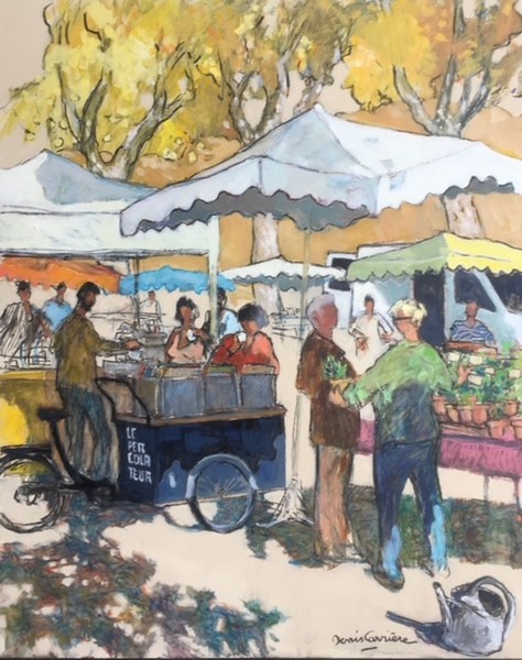 27-Narbonne, le Percolateur, Technique mixte (fusain, pastel, huile), sur bois médium, format 65 cm x 81 cm, prix : 950 €