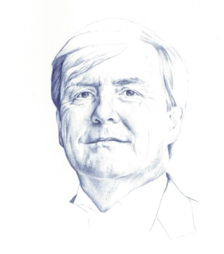 Bijna fotorealistische portrettekening van de koning. Een uniek cadeau voor een blijvende herinnering. 