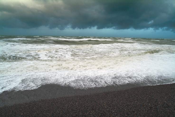 Coup de vent l'hiver en Baie de Somme