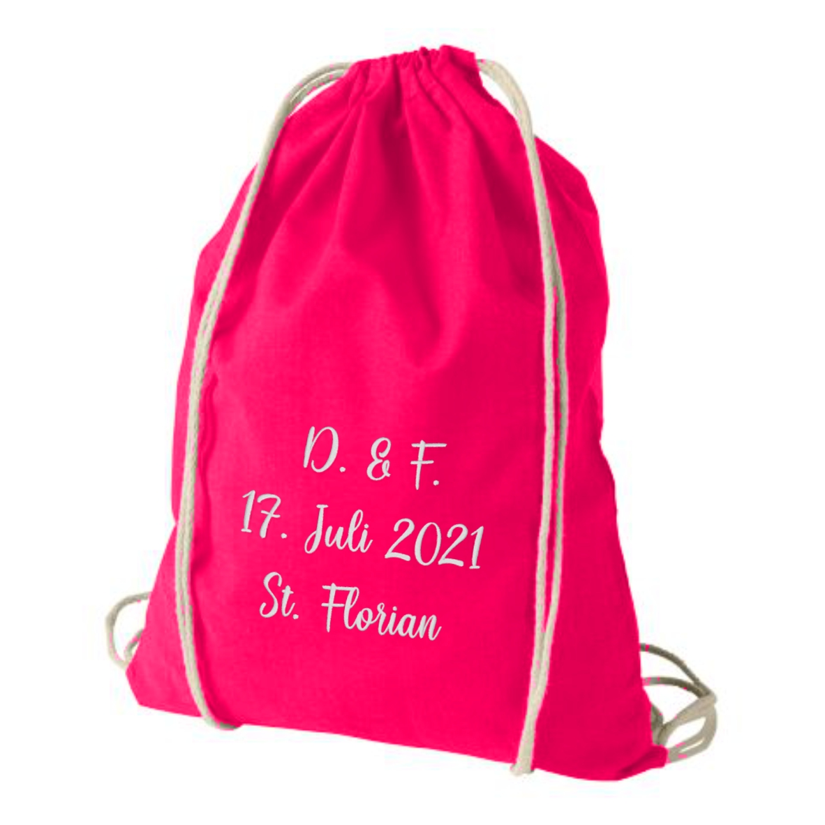 Gym Bag mit Bestickung weiss