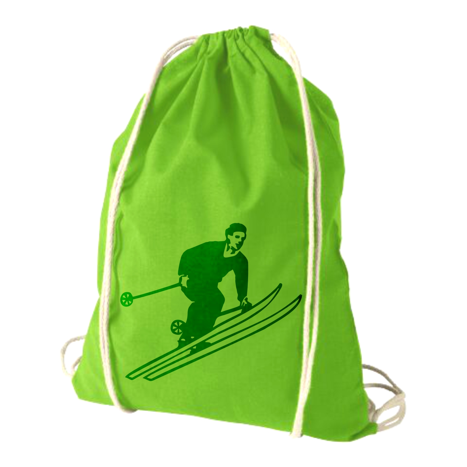 Gym-Bag mit Flock "Skifahrer"
