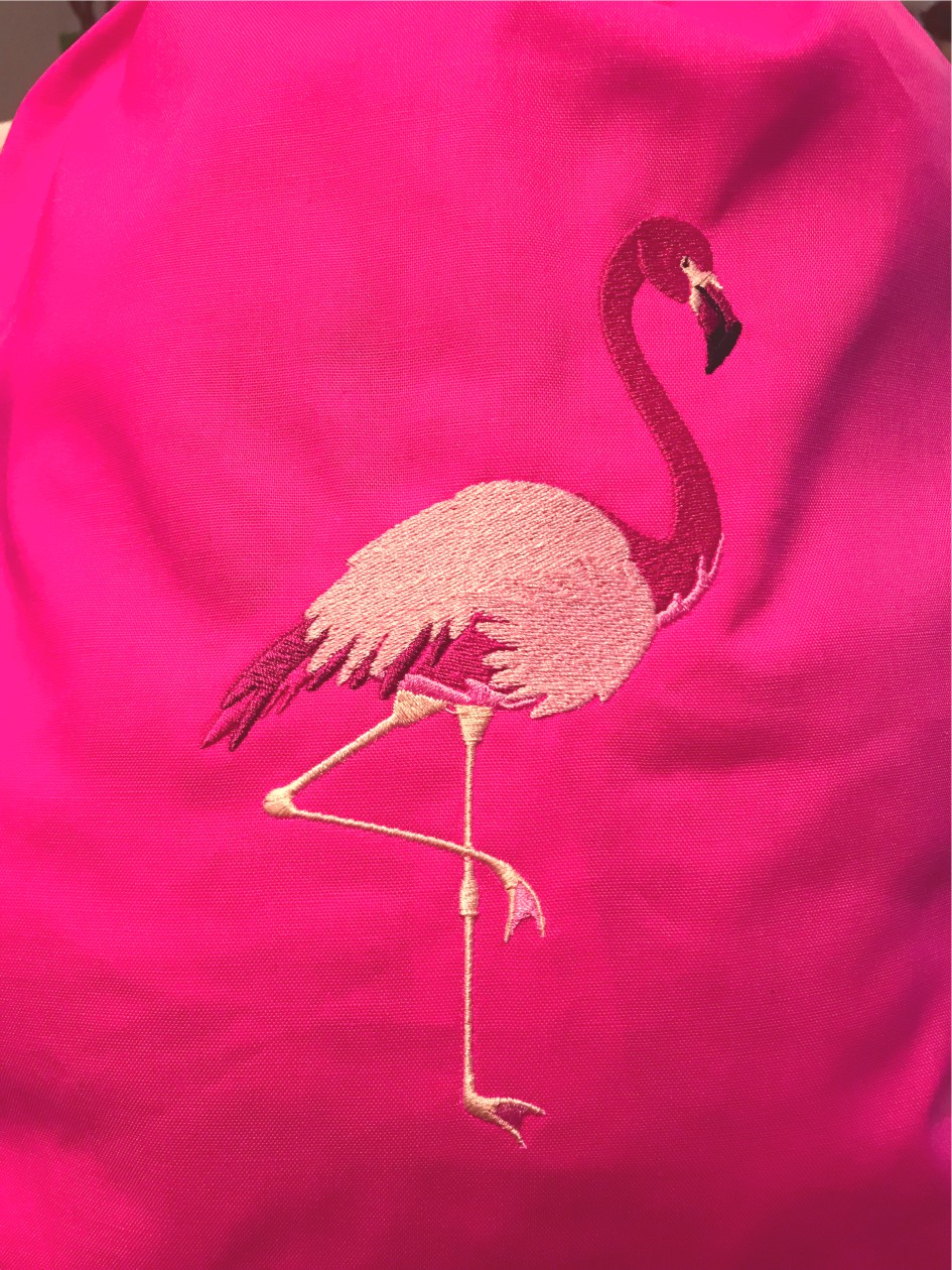 Gymbag mit Bestickung "Flamingo"