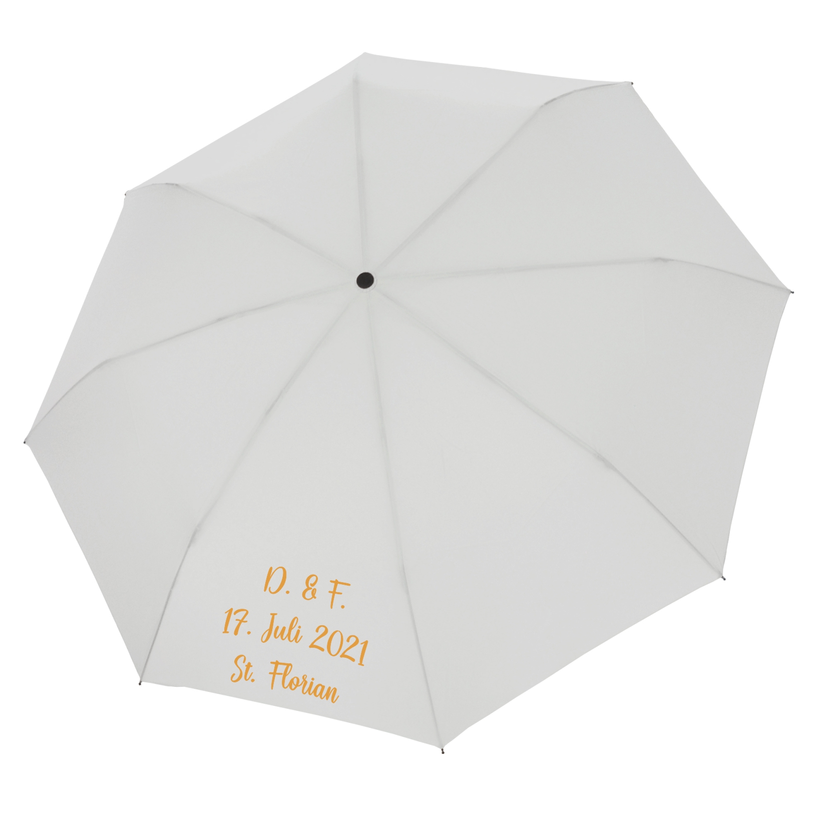 Taschenschirm mit Flex-Druck gold