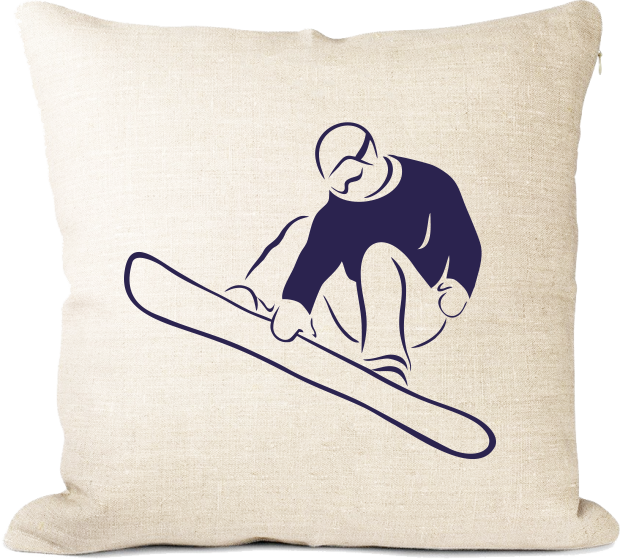 Canvas-Kissen "Snowboarder"