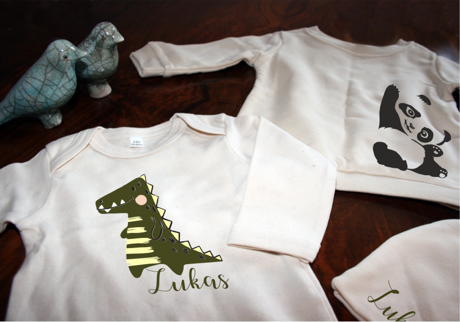 Baby Sweater - Druck "Dinosaurier" & "Pandabär"