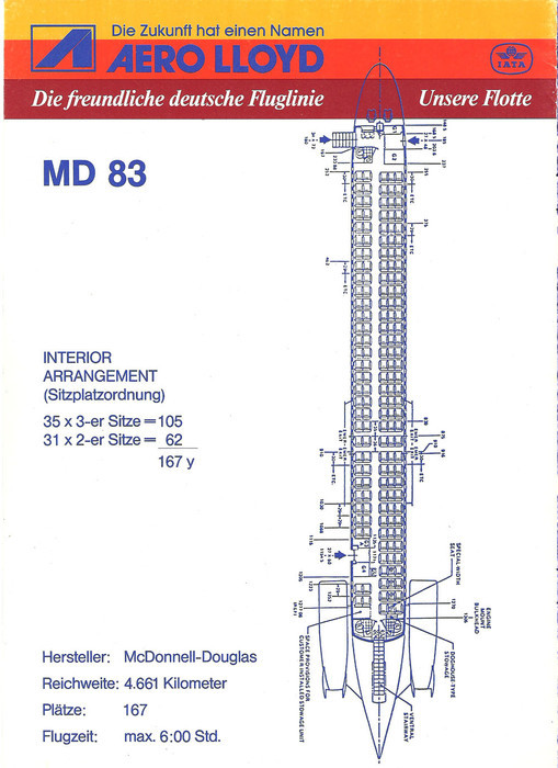 167 Passagieren bot jede MD-83 Platz/Courtesy: Aero Lloyd