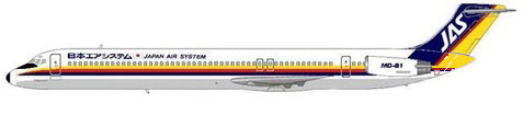 26 MD-81 gehörten zur Flotte von Japan Air System/Courtesy: MD-80.com