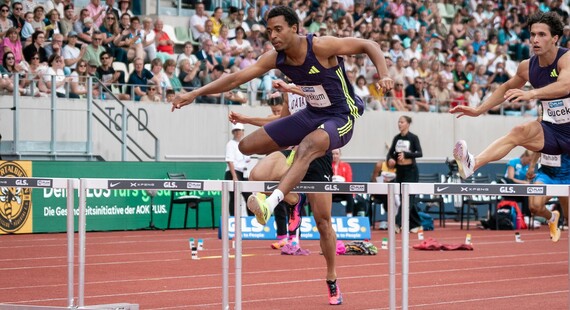 1-Deutscher Leichtathletik-Feiertag in London: Emil Agyekum (SCC Berlin) hat am Samstag mit 47,45 Sekunden den Deutschen Uralt-Rekord von Harald Schmid um drei Hundertstel unterboten. 