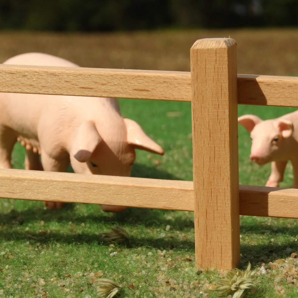 Spielszene als Schweinepferch - Holzzaun Set passend für Schleich® Tiere