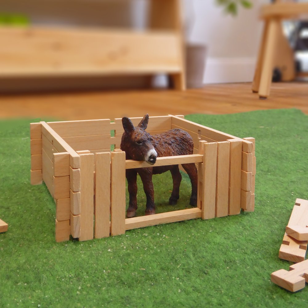Einzelbox Bausatz aus Holz – passend für Schleich® Pferde