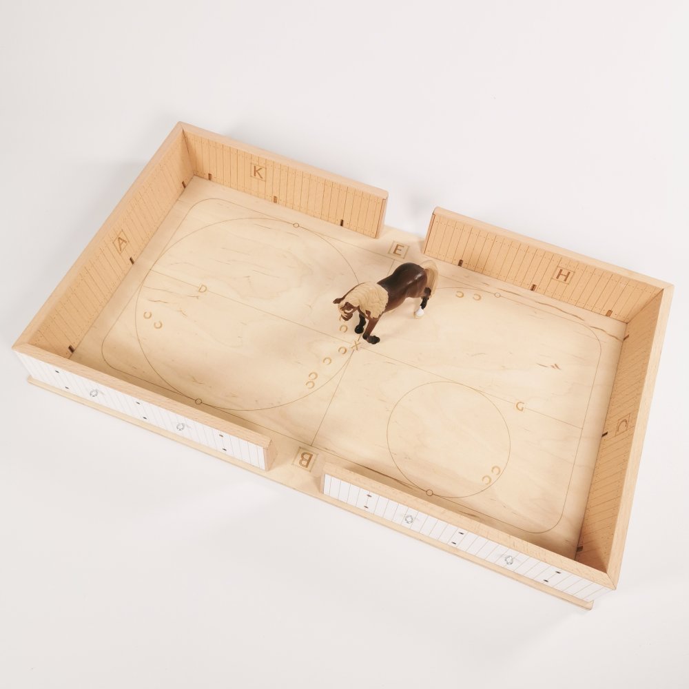 Draufsicht Reitplatz aus Holz – passend für Schleich® Pferde