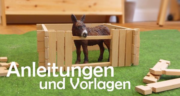 Schleich Poitou Esel in der Steckbrettchen Stallbox von 3zinken