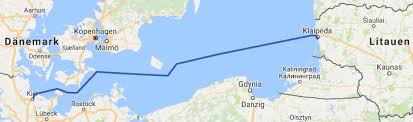 Über die Ostsee von Kiel nach Klaipeda - Fahrtroute